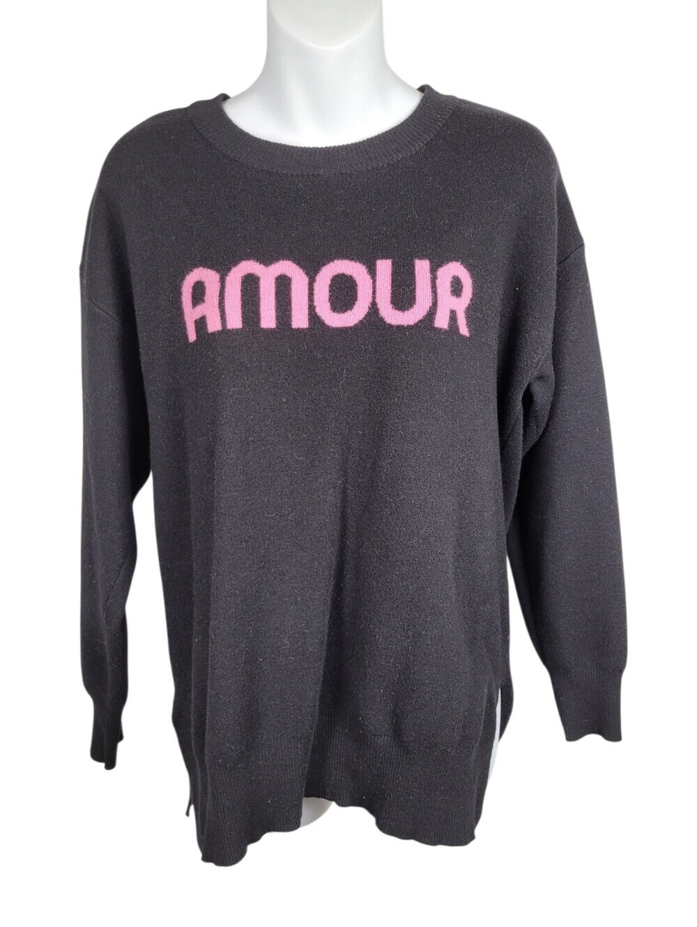 2/$20 Sweetlegs Black & Pink Amour Sweater Top Size: M